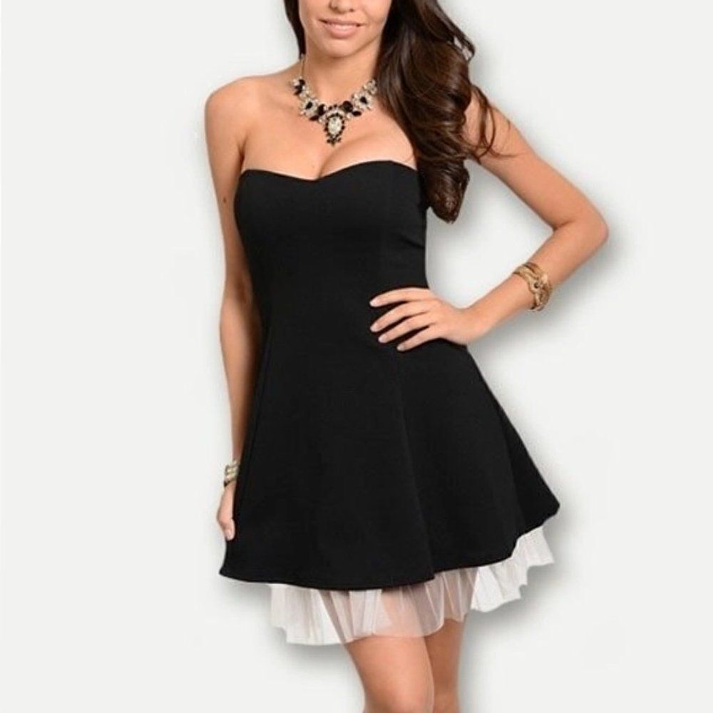 *Clearance* Manito Black Strapless Dress